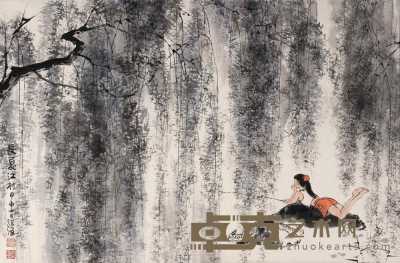 韩伍 甲申（2004年）作 长夏江村 镜心 45×68cm
